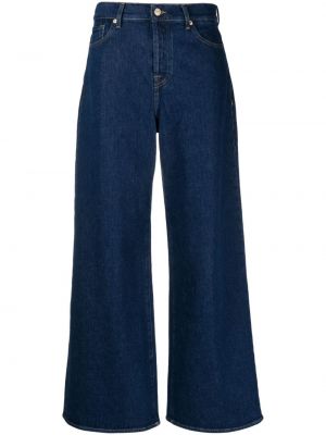 Klasické bavlněné džíny s knoflíky 7 For All Mankind - modrá