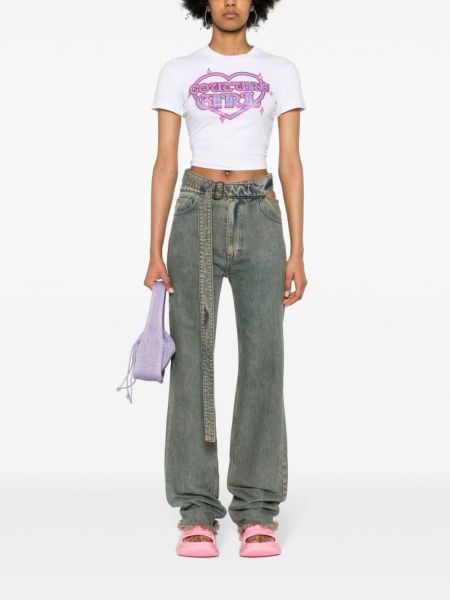 Tričko s potiskem Versace Jeans Couture bílé