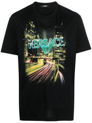T-shirt con stampa Versace nero