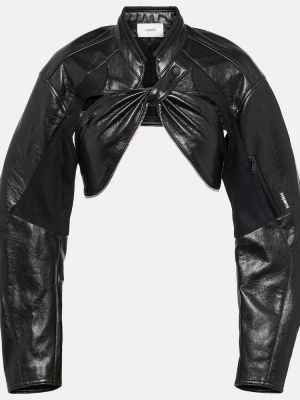 Kožená bunda z imitace kůže Coperni černá