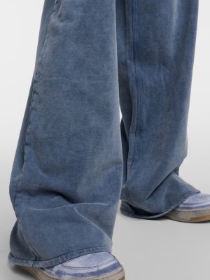 Džerzej bavlnené teplákové nohavice Acne Studios modrá