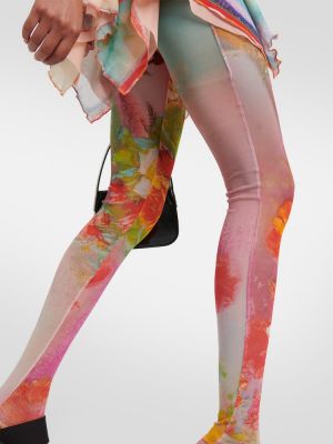Leggings cu model floral din tul Jean Paul Gaultier
