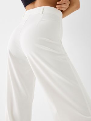 Pantalon plissé Bershka blanc