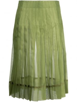 Plisované midi sukně Khaite zelené