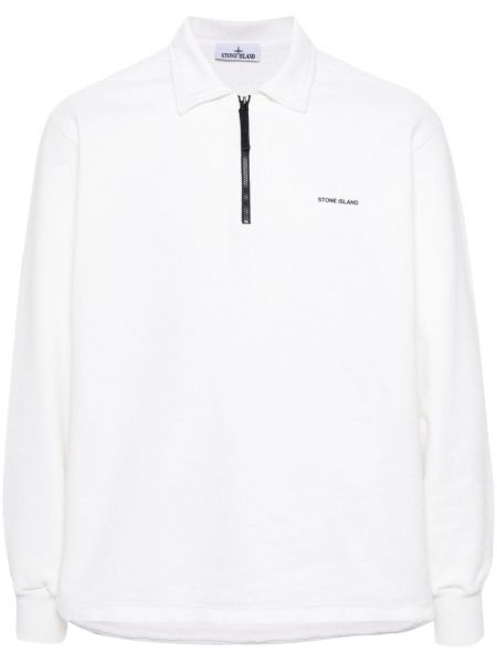 Sweatshirt aus baumwoll mit print Stone Island weiß