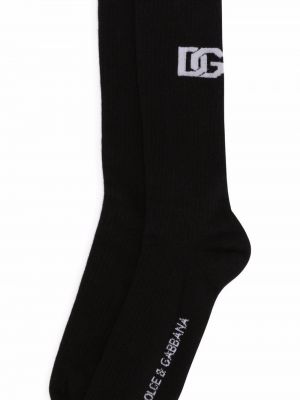 Žakárové ponožky Dolce & Gabbana černé