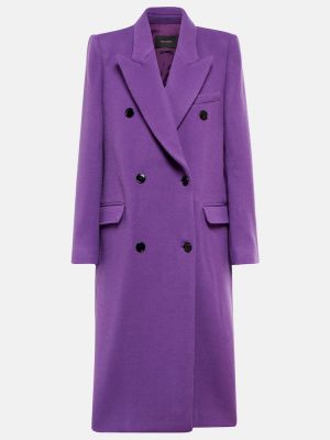 Płaszcz wełniany Isabel Marant fioletowy