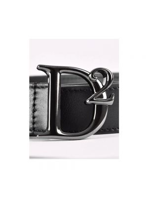 Cinturón de cuero con hebilla Dsquared2 negro
