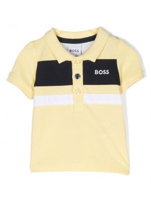 Polo con stampa a maniche corte Boss Kidswear giallo