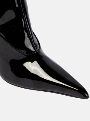 Lakirane usnjene gumijasti škornji Gia Borghini črna