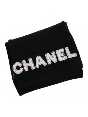 Szal z kaszmiru Chanel Vintage czarna