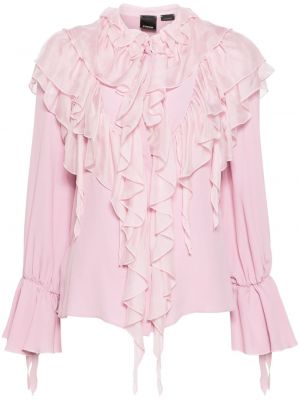 Μπλούζα ντραπέ από κρεπ Pinko ροζ