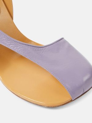 Pantofi cu toc din piele asimetrice Dries Van Noten violet