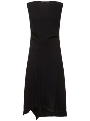 Sukienka midi bez rękawów z krepy Acne Studios czarna