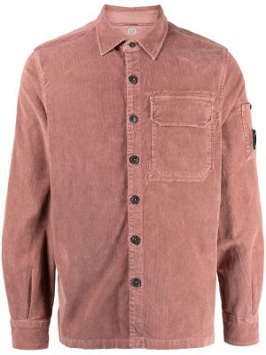 Bavlněná manšestrová košile C.p. Company růžová