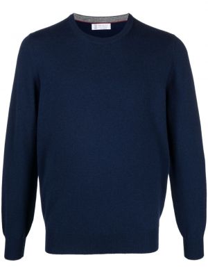 Кашмирен пуловер Brunello Cucinelli синьо
