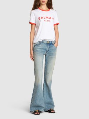 Jeans large Balmain bleu