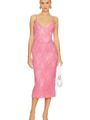 Кружевной платье миди Bardot розовый