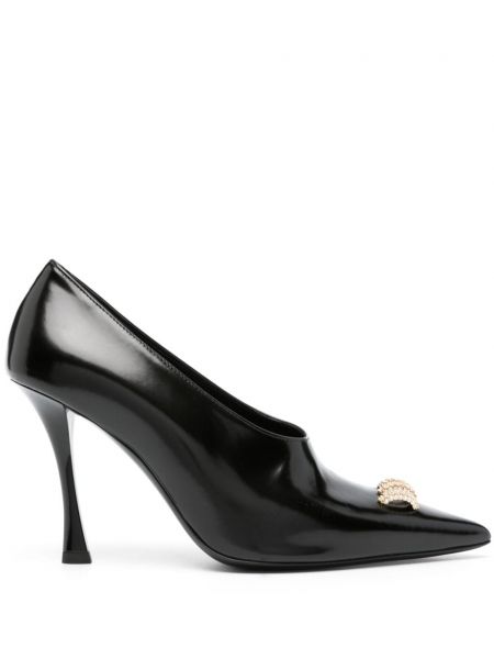 Полуотворени обувки с кристали Givenchy черно