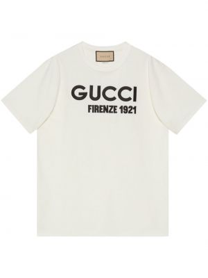 Kokvilnas t-krekls ar izšuvumiem Gucci