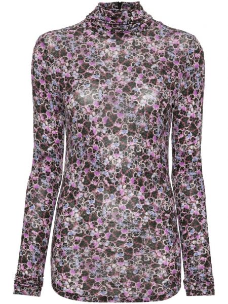 Blomstret rullekrave top Isabel Marant lilla