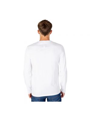 Camiseta de manga larga con estampado Armani Exchange blanco
