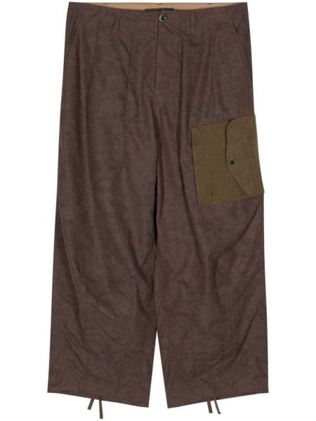 Pantalon à imprimé large à imprimé camouflage Ten C marron