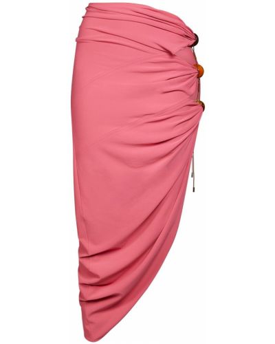 Midi sukňa s korálky Jacquemus ružová