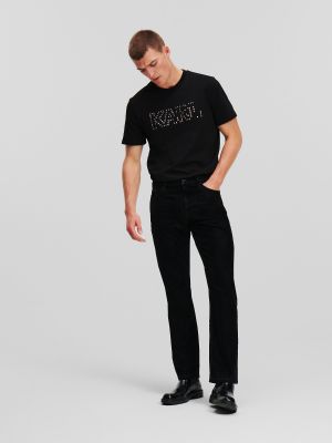 Džínsy s rovným strihom Karl Lagerfeld čierna