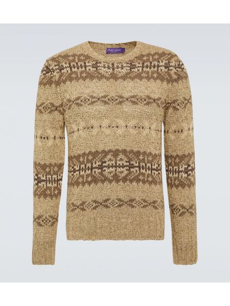 Копринен вълнен пуловер Ralph Lauren Purple Label виолетово