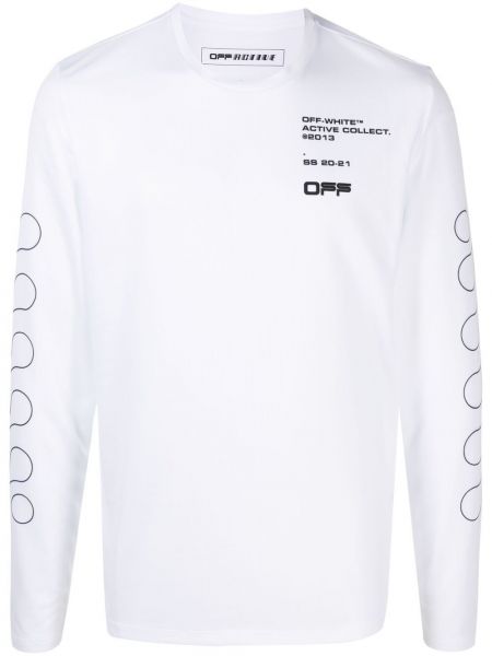Camiseta de manga larga manga larga Off-white blanco