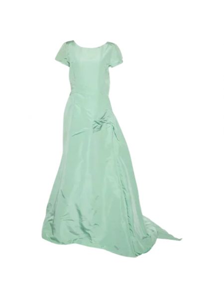 Jedwabna sukienka Oscar De La Renta Pre-owned zielona