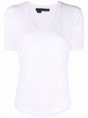 T-shirt z dekoltem w serek bawełniana 360cashmere, biały