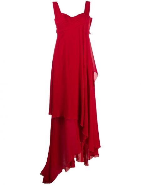 Vestido asimétrico Christian Dior rojo