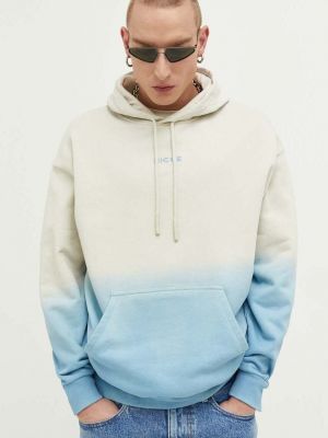 Pamučna hoodie s kapuljačom Nicce plava