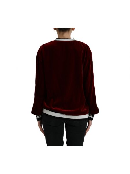 Jersey de terciopelo‏‏‎ de tela jersey de cuello redondo Dolce & Gabbana