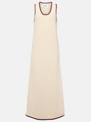 Robe mi-longue en coton Jil Sander beige