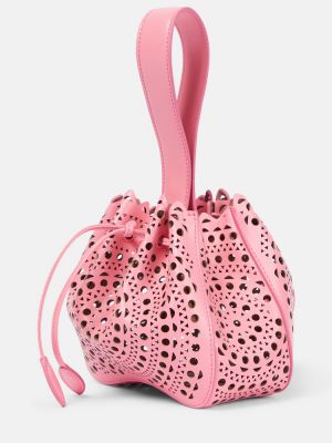 Kožna torbica Alaã¯a ružičasta