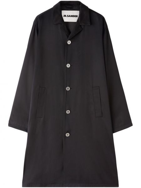 Πουπουλένιο παλτό με κουμπιά Jil Sander μαύρο