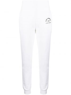 Pantalones de chándal con estampado Karl Lagerfeld blanco