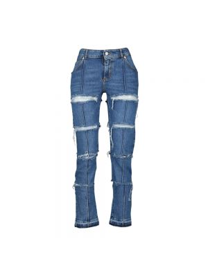 Zerrissene slim fit skinny jeans Alexander Mcqueen blau