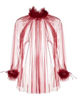 Прозрачна блуза от тюл Styland червено