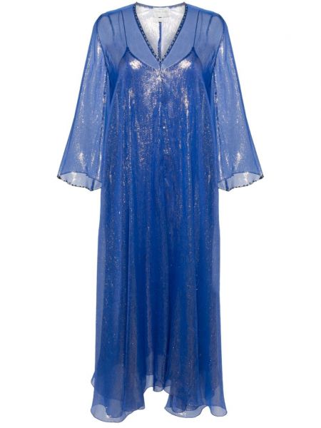 Κοκτέιλ φόρεμα με χάντρες Forte_forte μπλε