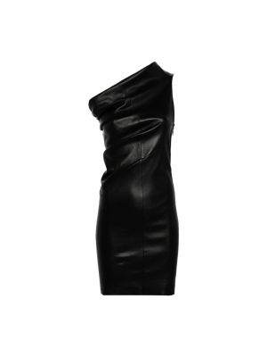 Sukienka mini skórzana Rick Owens czarna