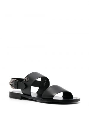 Kožené sandály Roberto Cavalli černé