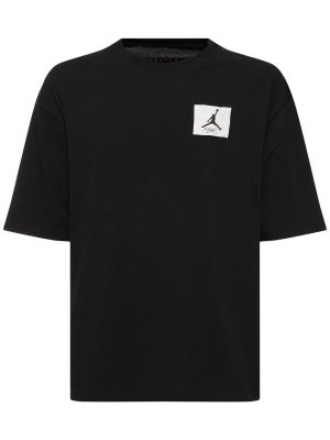 Kokvilnas t-krekls Nike melns