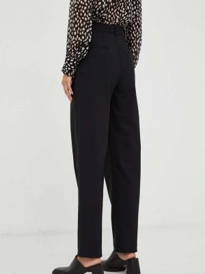 Jednobarevné kalhoty s vysokým pasem Ba&sh černé