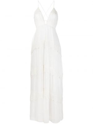 Макси рокля с v-образно деколте Ba&sh бяло