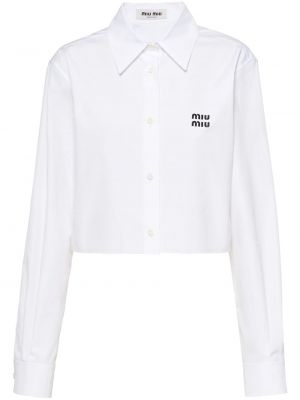 Siuvinėta marškiniai Miu Miu balta