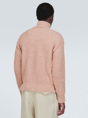 Apgrūtināti vilnas džemperis ar augstu apkakli Marni rozā